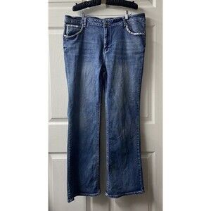 Platinum Plush Los Angeles Jeans Big Skull Juniors 19 Blue Rhinestone Boot Cut